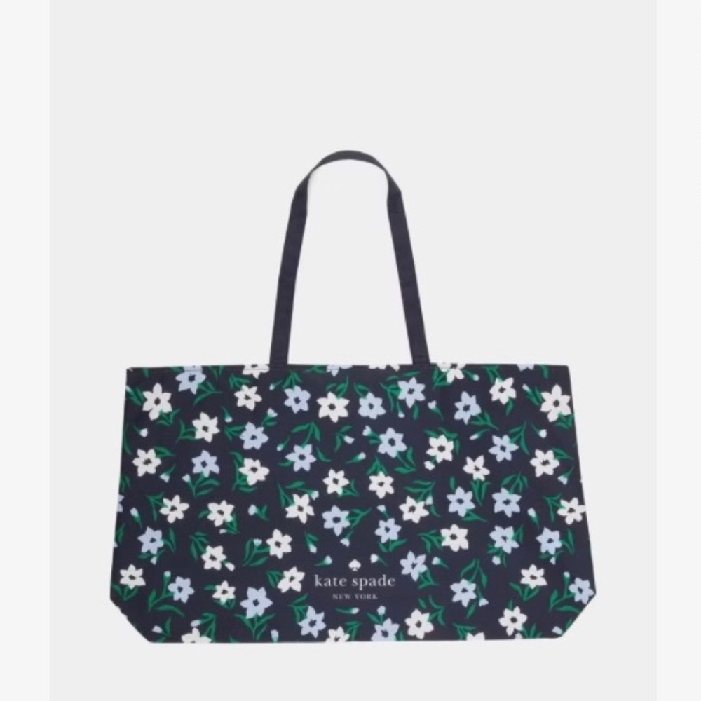 Kate Spade Floral Canvas Tote Blue Multi